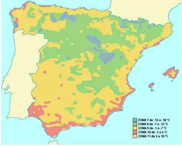 Zonas de rusticidad en España